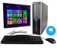 HP Elite 8000 Windows 10 Desktop Computer C2D 3.0 PC 8GB 250GB DVDRW WiFi 19Inch LCD Monitor