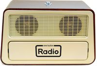 Memory Loss One Button Radio/Large Analog Retro Style Dementia Radio/Size: 11.75"w x 7.25"h x 6.25"d
