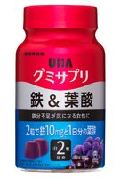 UHA Gumisapuri Iron and folic Acid acai Mix Taste Bottle Type 60 Tablets 30 Days