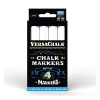 White Liquid Chalk Markers by VersaChalk - For Chalkboard Signs, Blackboards, Glass, Windows (Bold 4 White Markers)