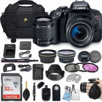 Canon EOS Rebel T7i 24.2MP DSLR Camera with EF-S 18-55mm f/4-5.6 is STM Lens + 32GB Memory + Camera Bag + 3 Pc Filter Kit + 2.2X Telephoto + .43x Macro Close Up Lens + More Accessories
