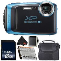 Fujifilm FinePix XP130 Waterproof Digital Camera 2018 Version (Sky Blue) Bundle with 16GB Memory Card - International Version with 1 Year Seller Warranty