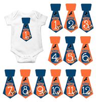 Gift Set of 12 Tie Keepsake Photography Monthly Baby Stickers with Denver Broncos Football T085