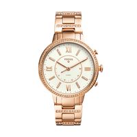 Fossil Q Women's Virginia Stainless Steel Hybrid Smartwatch, Color: Rose Gold-Tone (Model: FTW5010)