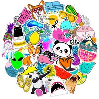 50 Pack VSCO Stickers for Hydro Flask Water Bottles, Laptop Water Bottle Vinyl Stickers for Teens, Kids, Girls, Women