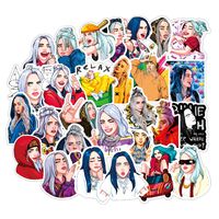 50Pcs Cartoon Billie Eilish Waterproof Stickers for Laptop Stickers Motorcycle Bicycle Skateboard Luggage Decal Graffiti Patches
