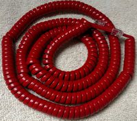Red 25' Ft Handset Cord for ITT Cortelco Phone Phone Long 250047 2510e 255447 2500NDL 2554NDL 2500 2554 47 57MD Replacement Wall Curly Coil by DIY-BizPhones