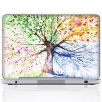 Meffort Inc Personalized Laptop Notebook Notebook Skin Sticker Cover Art Decal, Customize Your Name (14 Inch, Four Seasons Tree)
