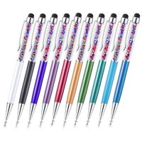Stylus Pens, Besgoods 10Pack Colors 2 in 1 Crystal Universal Capacitive Stylus &Ballpoint Pen Compatible iPhone X 8 7 Plus, iPad, Tablets, Samsung, Android, Black/White/Blue/red/Green