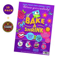 TOP&TOP TOPS IS NOT ENOUGH Magic Shrinky Plastic Sheets Clear(Art Paper Kit with 10Pcs Plastic Blank Shrink Film Sheets ,Key Chains,Magnetsd) Heat DIY Shrinky Sheets Printable for Kids,Boys,Girls