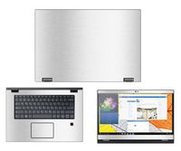 decalrus - Protective Decal for Lenovo Flex 5 (15.6" Screen) Laptop Silver Texture Brushed Aluminum Skin case Cover wrap BAFlex5_15Silver