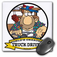 3dRose Funny Worlds Greatest Truck Driver Occupation Job Cartoon Mouse Pad (mp_103624_1)