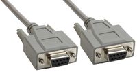 Amphenol CS-DSNULW19FF-010 DB9 Female to DB9 Female Null Modem Cable, No Handshaking, 10', Gray