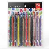 ARTEZA Woodless Watercolor Pencils, Set of 24, Multi Colored Art Drawing Pencils, Great for Blending and Layering, Watercolor Techniques and Adult Coloring Books