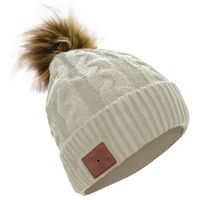 SoundBot¨ SB210 HD Stereo Bluetooth 4.1 Wireless Smart Beanie Headset Musical Knit Headphone Speaker Hat Speakerphone Cap,Built-in Mic (POM/Ivory)