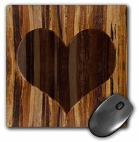 3dRose LLC 8 X 8 X 0.25 Inches Branded Wood Print Heart Mouse Pad (mp_25388_1)