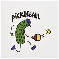 3dRose Funny Pickle Playing Pickle Ball 6 x 6 Inches Greeting Cards, Set of 6 (gc_195269_1)