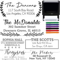 Custom Address Stamps Self Inking or Wood Handle 20+ Designs to Choose from! Return Address Stamp Stamper Self Inking Personalized Customized Stamp Return Address Floral Wedding Script Labels Mail