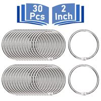 Binder Rings 2 Inch, 30 Pcs Book Rings, O Rings for Flashcards Loose, Metal Rings for Index Cards, Silver Loose Leaf Binder Rings for Paper by MoHern