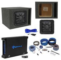 Kicker L7S104 L7 10" Solobaric Car Sub+Vented Enclosure+750W Amplifier+Amp Kit