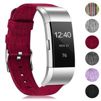 Humenn Bands Compatible with Fitbit Charge 2, Breathable Woven Fabric Quick Replacement Wristband Straps, Women Men