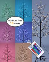 LIGHTSHARE Cherry Blossom Lighted Tree 5 Feet, RGB with Remote Control, 16 Color-Changing Modes
