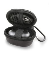 CASEMATIX Black Travel Case Compatible with Samsung Galaxy Buds Bluetooth Wireless Earbuds - Water Resistant, Compact with Carabiner