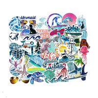 NF Orange 50 pcs Vsco Water Bottle Laptop Stickers Packs, Waterproof Trendy Aesthetic Blue Vinyl Cute Stickers Pack for Teens Phone Luggage, Car (A)