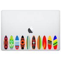 Laptop MacBook Sticker - Surfboards Surfing - Matte Black Skins Stickers