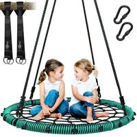 Trekassy 660 lb Spider Web Swing 40 inch for Tree Kids with Steel Frame and 2 Hanging Straps