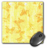 3dRose LLC 8 X 8 X 0.25 Inches Yellow Vintage Butterflies Mouse Pad (mp_27981_1)