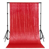 Sequin BACKDROP-CURTAIN-8FTx8FT-Red-Sequin Photo Backdrop,Photo Booth Background,Sequence Christmas Backdrop Curtain ON Sale (8FTx8FT, Red)