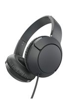 TCL Mtro200 On-Ear Wired Headphones Super Light Weight Headphones with 32mm Drivers for Huge Bass and Built-in Mic - Shadow Black