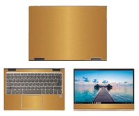 decalrus - Protective Decal for Lenovo Yoga 730 13 (13.3" Screen) Laptop Gold Texture Brushed Aluminum Skin case Cover wrap BAlenovoYoga730_13Gold