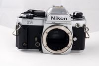Nikon FA SLR film camera in chrome body; lens is not included