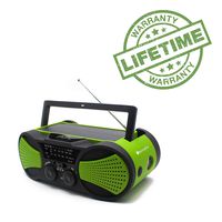 Emergency Crank NOAA Weather Radio, Audio Speaker, RunningSnail AM/FM 4-Way Powered Radio with 4000mAh Battery, LED Flashlight, Reading Lamp, SOS Alarm and Cellphone Charger (Green)