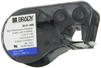 Brady M-81-488 Polyester B-488 Black on White Label Maker Cartridge, 1-57/64" Width x 1/4" Height, For BMP51/BMP53 Printers