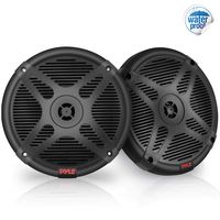 6.5 Inch Bluetooth Marine Speakers - 2-way IP-X4 Waterproof and Weather Resistant Outdoor Audio Dual Stereo Sound System with 600 Watt Power and Low Profile Design - 1 Pair - Pyle PLMR652B (Black)