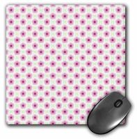 3dRose LLC 8 X 8 X 0.25 Inches Floral Pattern Small Pink Flowers and Green Leaves Mouse Pad (mp_27407_1)