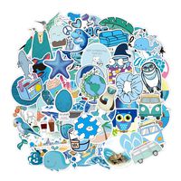 VSCO Stickers for Hydro Flask,Blue 100 pcs Waterproof Water Bottle Stickers for Hydroflasks,Laptop,Phone,Skateboard,Guitar,Cute Vinyl Trendy Aesthetic Stickers for Girls,Kids,Teens (Blue 100pcs)