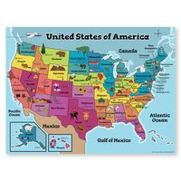 United States Map for Kids (18x24 Laminated US Map) Ideal Wall Map of USA for Classroom Posters or Home