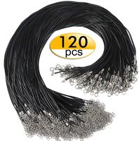 120pcs Black Necklace Cord with Clasp 1.5mm Bulk Necklace String for Bracelet Necklaces Pendants Jewelry Making Accessories(20 Inches)