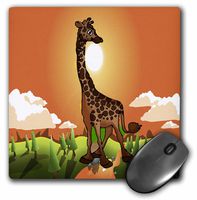 3dRose LLC 8 x 8 x 0.25 Inches Happy Giraffe Mouse Pad (mp_5733_1)