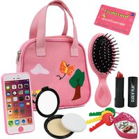 Click N' Play 8Piece Girls Pretend Play Purse, Including A Smartphone, Car Keys, Credit Card, Lipstick, Lights Up & Make Real Life Sounds