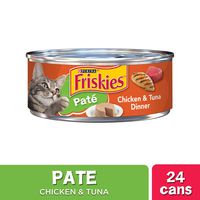 Purina Friskies Pate Wet Cat Food, Chicken & Tuna Dinner - (24) 5.5 oz. Cans