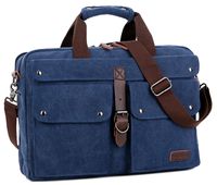 BAOSHA BC-07 17inch Canvas Laptop Computer Bag Messenger Bag Multicompartment Briefcase (Blue)