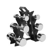 WF Athletic Supply Dumbbell Set with Storage Rack (32 LB Chrome Dumbbell Set)