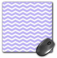 3dRose LLC 8 x 8 x 0.25 Inches Mouse Pad, Lilac/Purple/White Chevron Zig Zag Striped Pattern Feminine and Fun (mp_56646_1)