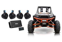 (4) Rockville 8" 300w Tower Speakers+4-Ch Bluetooth Amp+Remote ATV/UTV/RZR/Cart