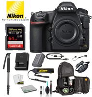 Nikon D850 DSLR Camera (Body Only) USA (1585) with Accessory Bundle - Includes SanDisk 64GB Extreme PRO UHS-I SDXC Memory Card + Sling Backpack + 70" Monopod + More